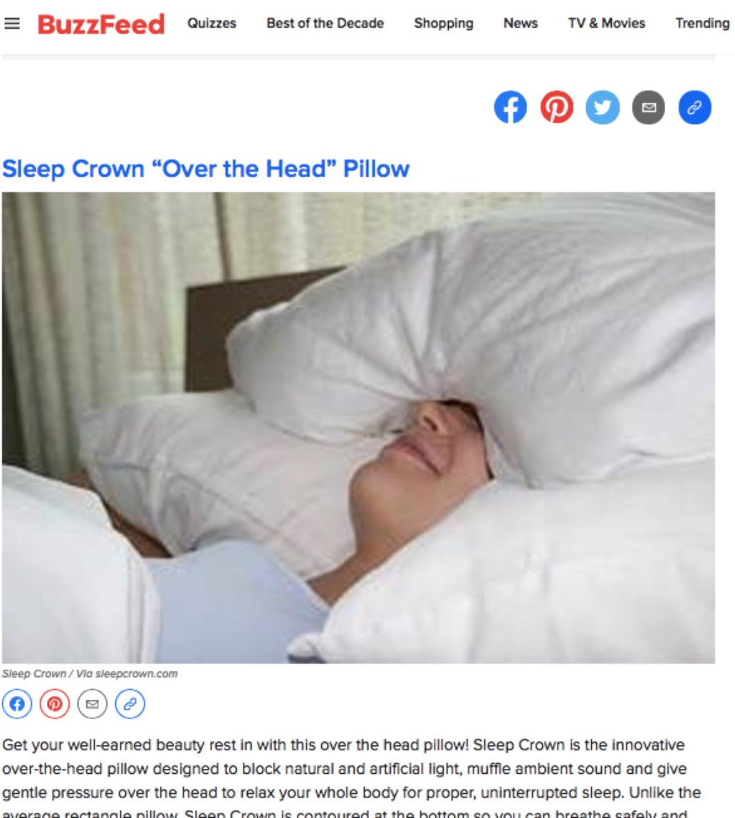Sleep Crown featured in Buzzfeed (again): "Products For Self-Care During The Holiday Season!